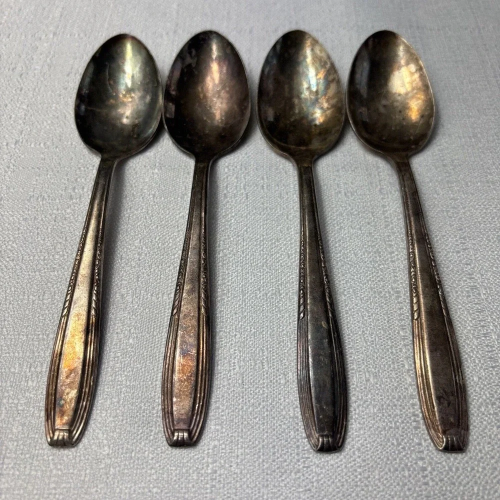 4 Harmony House SERENADE‎ Wallace Silver Plate Teaspoons Silverware